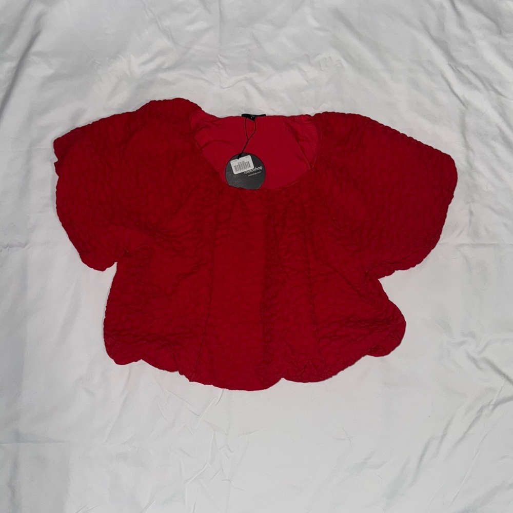 Mittoshop Red Textured Blouse